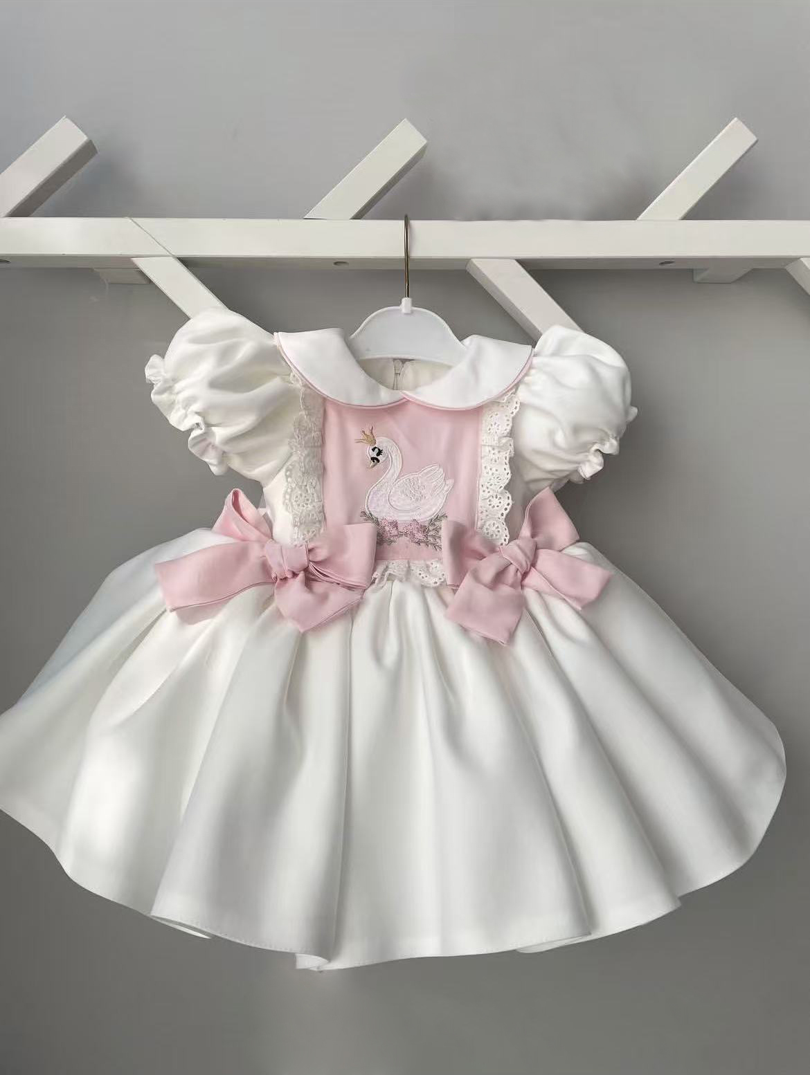 Photography Vintage Style - 0-12Y Baby Girl Summer White Swan