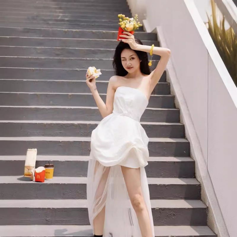French White Strapless Morning - đánh giá và giá Photography Natural Lighting