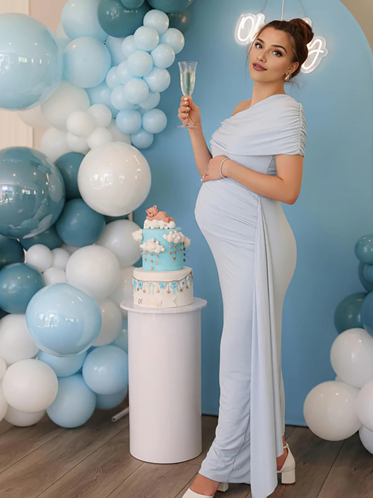 Elegant Light Blue One Shoulde - đánh giá và giá Photography Natural Lighting